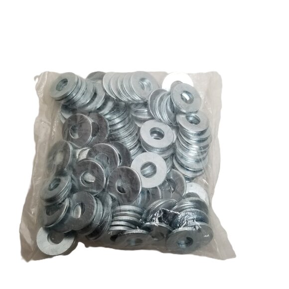 Flat Washers Zinc Plated 7/8 OD 3/8 ID 100 Count Hardware Fastener Industrial - Picture 1 of 3